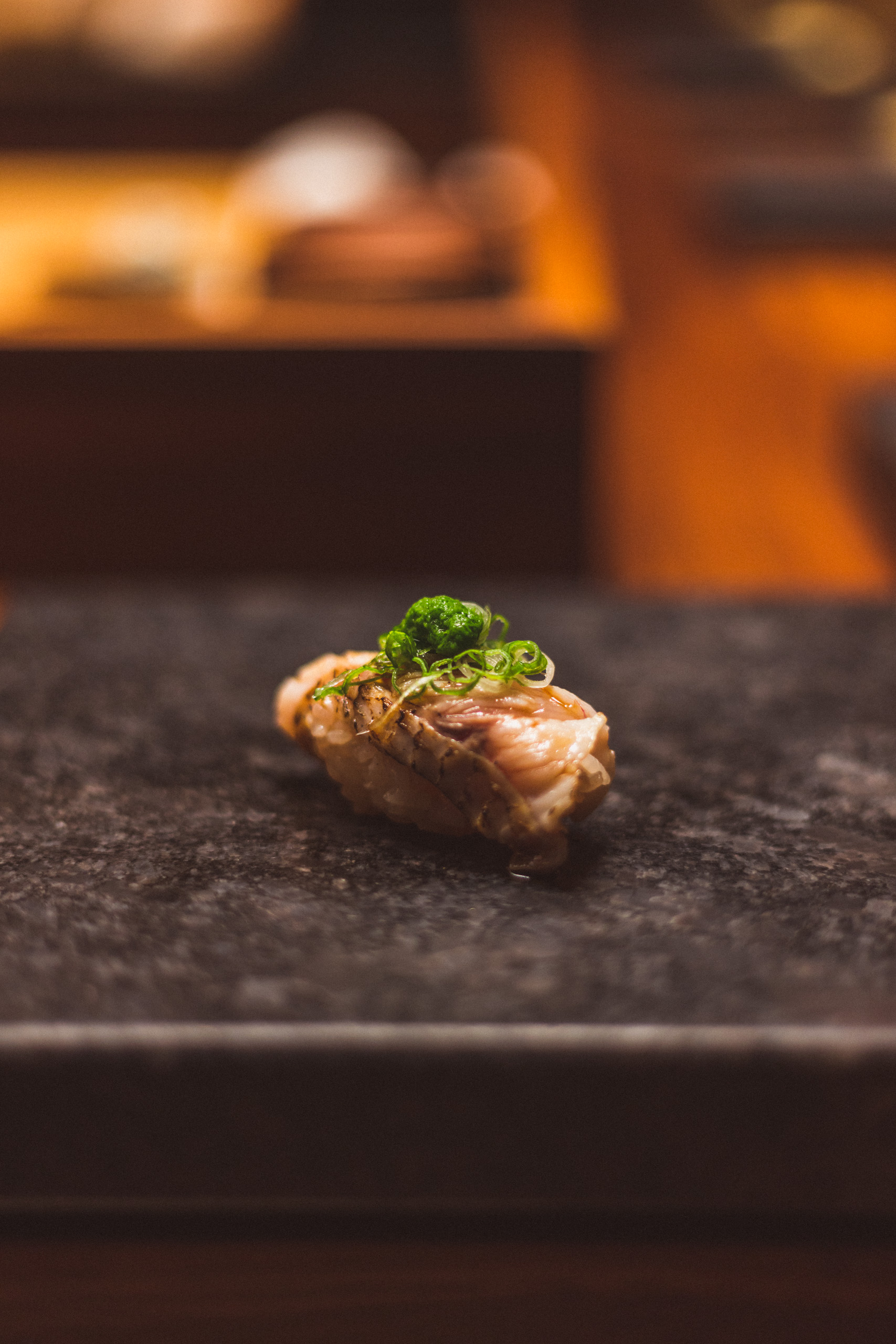 One piece of noduguro nigiri sushi