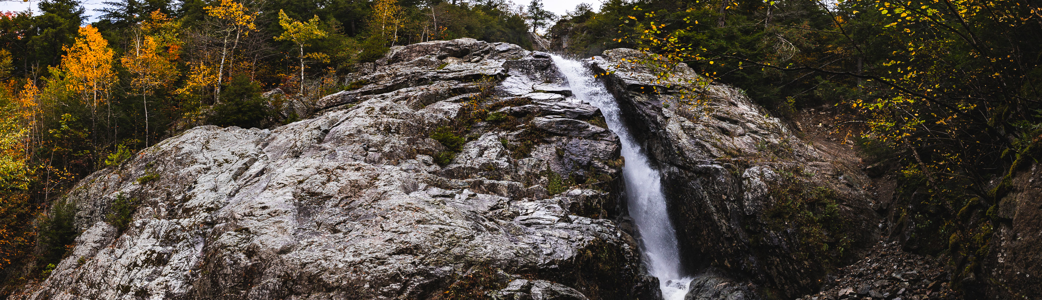 Panorama of Roaring Brook Falls