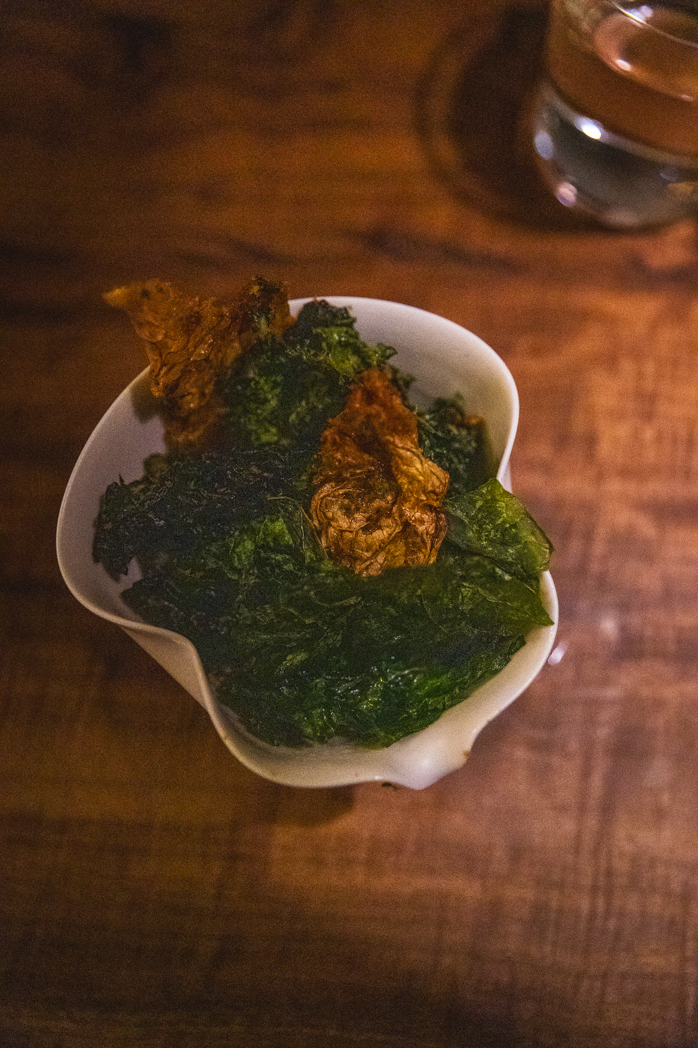 Brussels sprouts in an organic looking plate