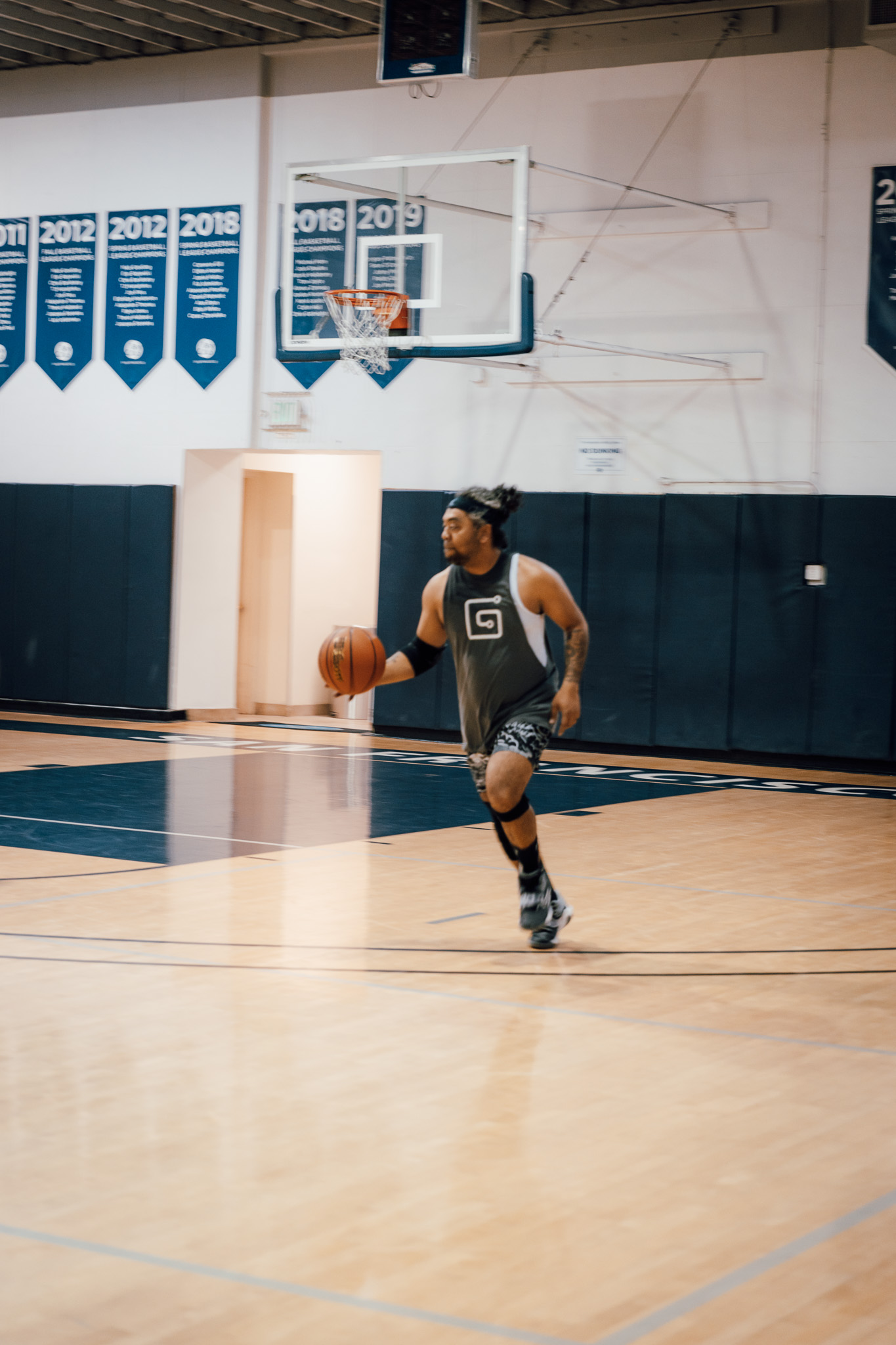 Dan Mall dribbling a basketball