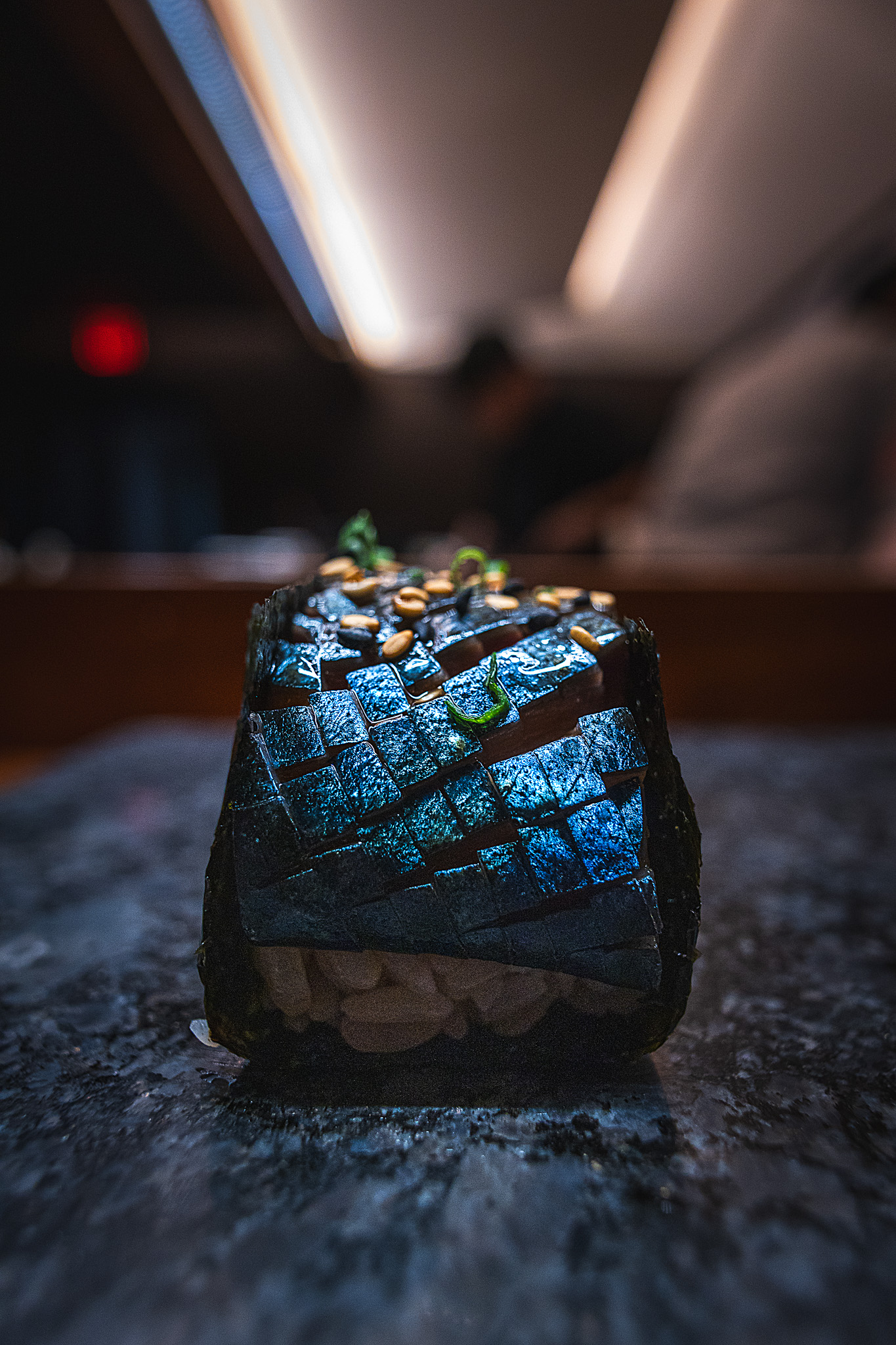 Crosscut mackerel nigiri