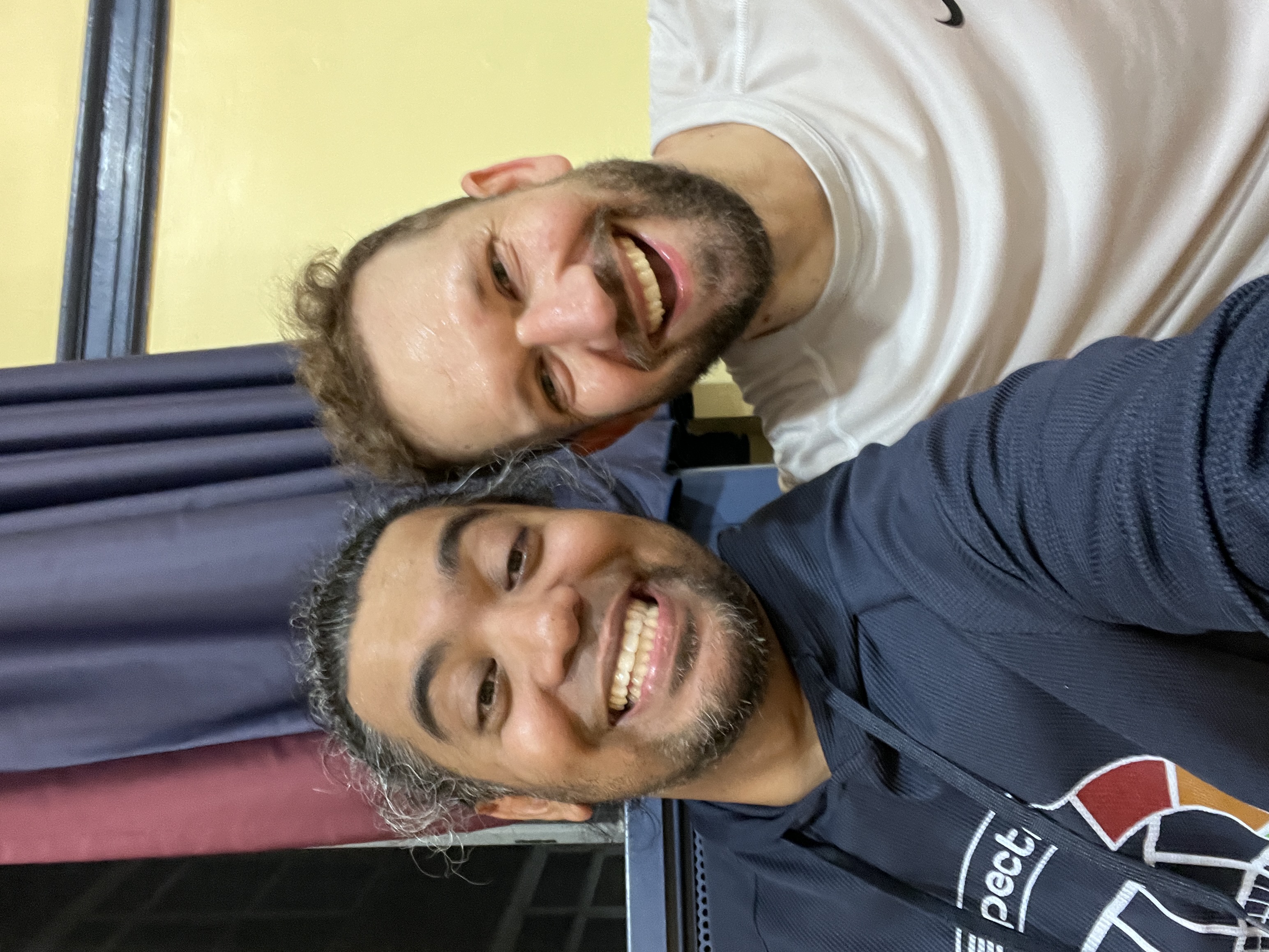 Dan Mall and Nick Pattison after basketball