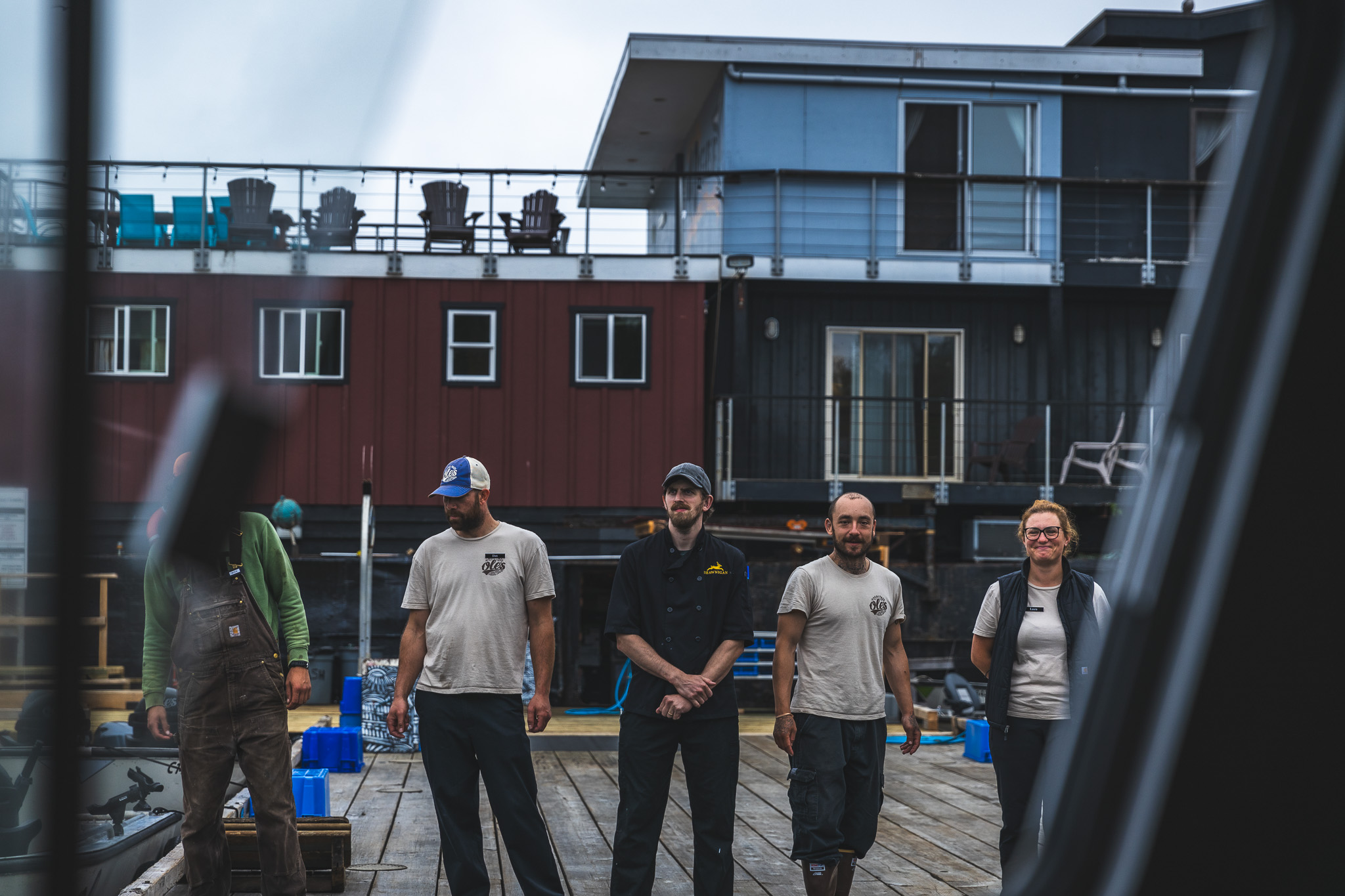 The staff of Ole’s Fishing Lodge waiting for us on the dock