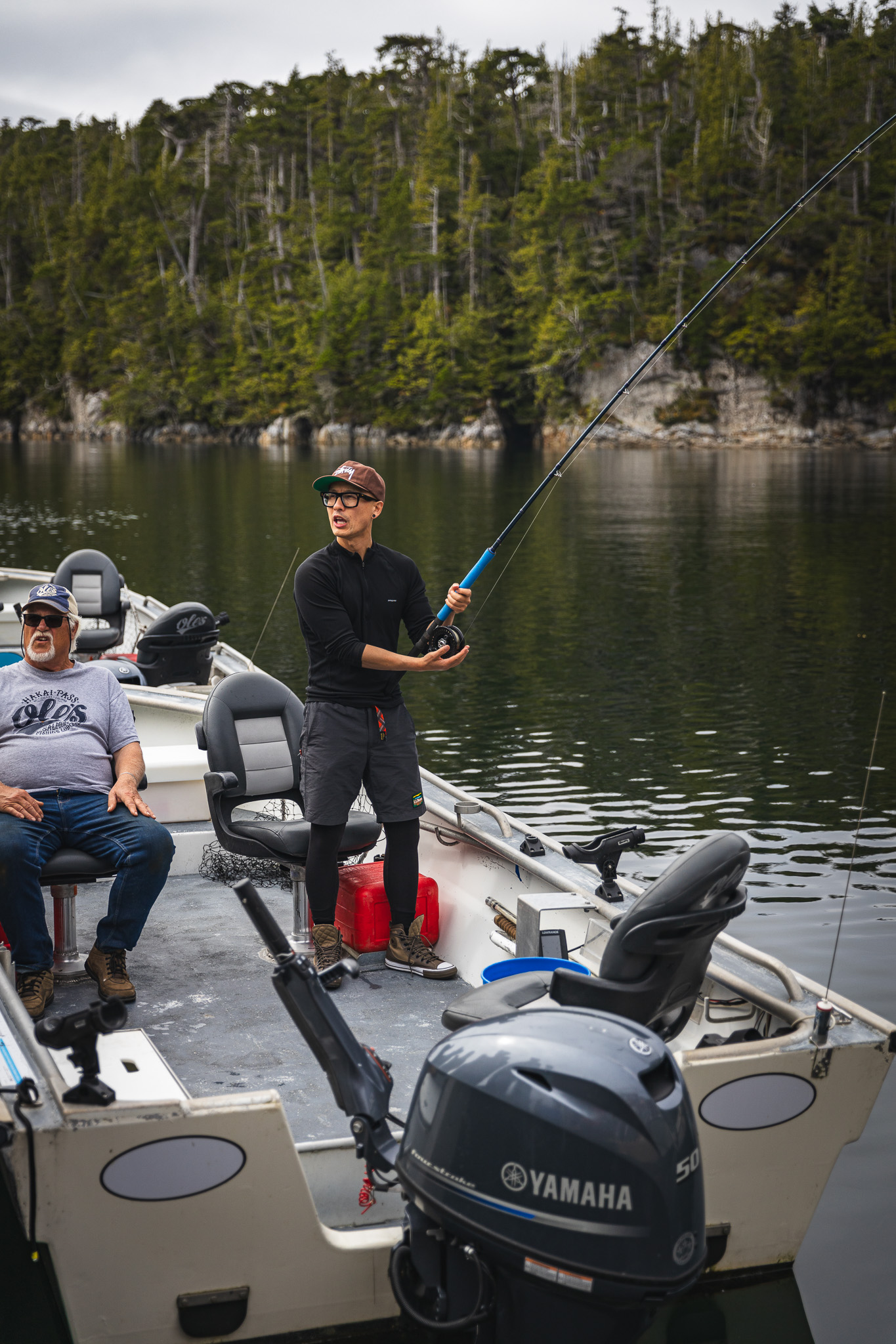 Chris Do teaching how to use a fishing rod