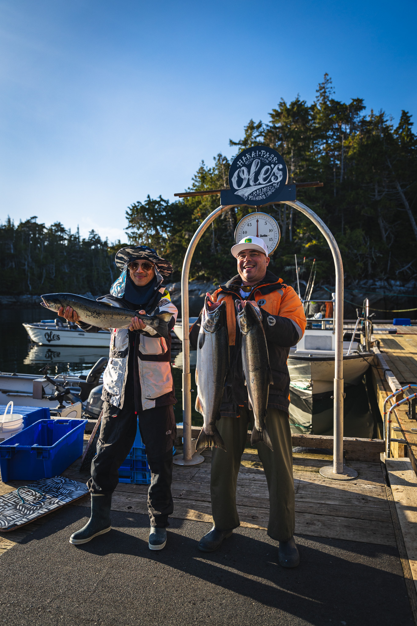 Chris Do and Eric Moore with the salmon they caught